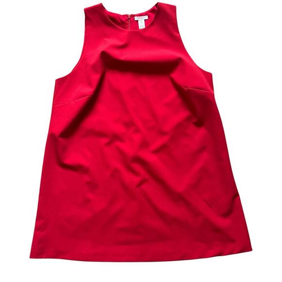 H&M Women’s Red Sleeveless Shift Dress XL Minimalist Modern Cocktail Party Look - Picture 2 of 6